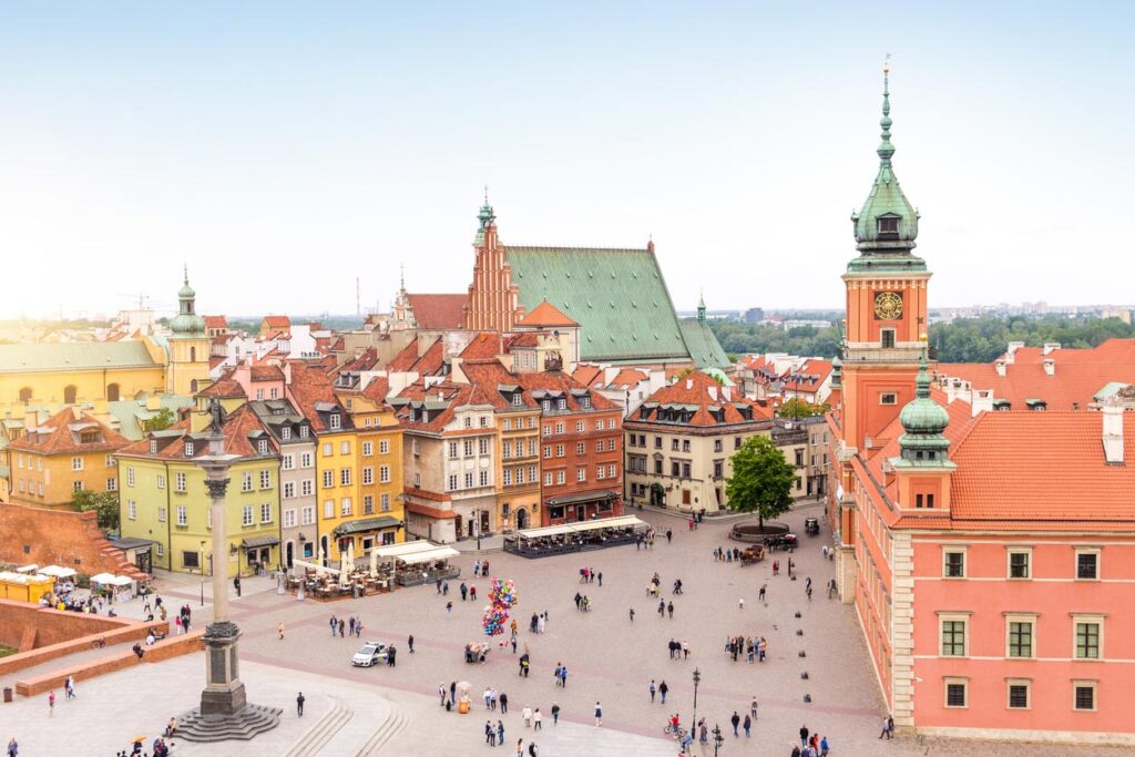 Panorama sur la ville de Varsovie en Pologne