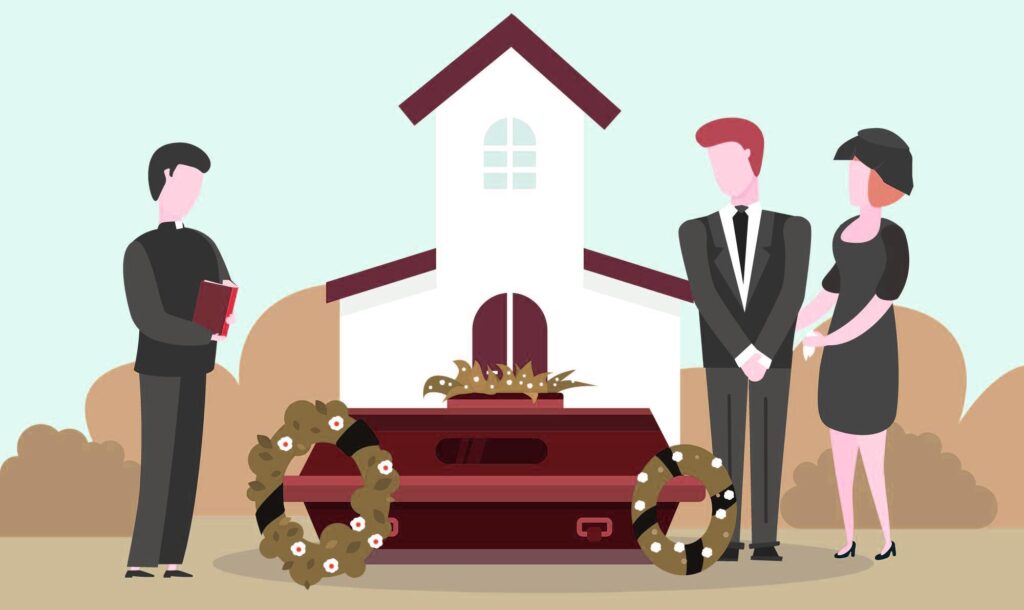 Illustration Famille Enterre Proche Assurance Obsèques