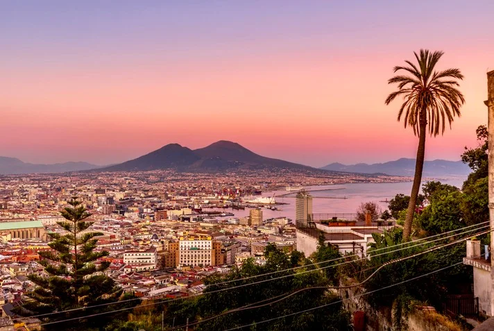 Naples En Italie Et Vésuve