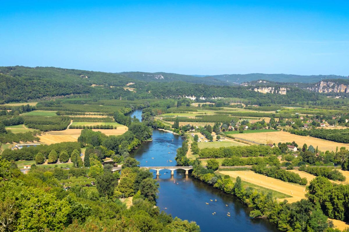 Rivière Dordogne En Dordogne Vue Aerienne