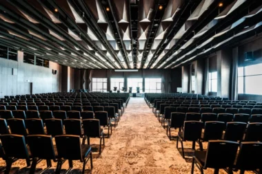 Salle de conférence de 600 m² avec une hauteur sous plafond de 6 m, au sein de l'hôtel Idou Malabata à Tanger